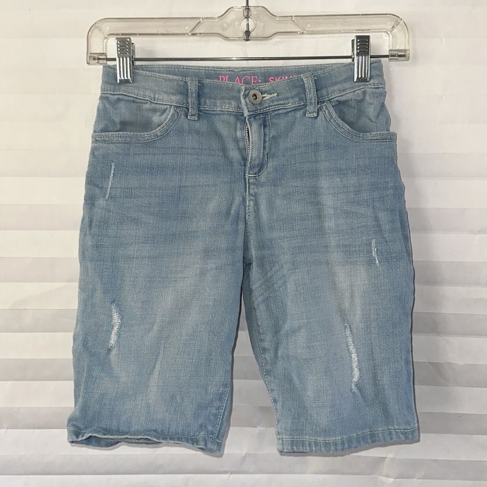 The Children’s Place Girls Skimmer Shorts Size 10 Distressed Light Blue Denim